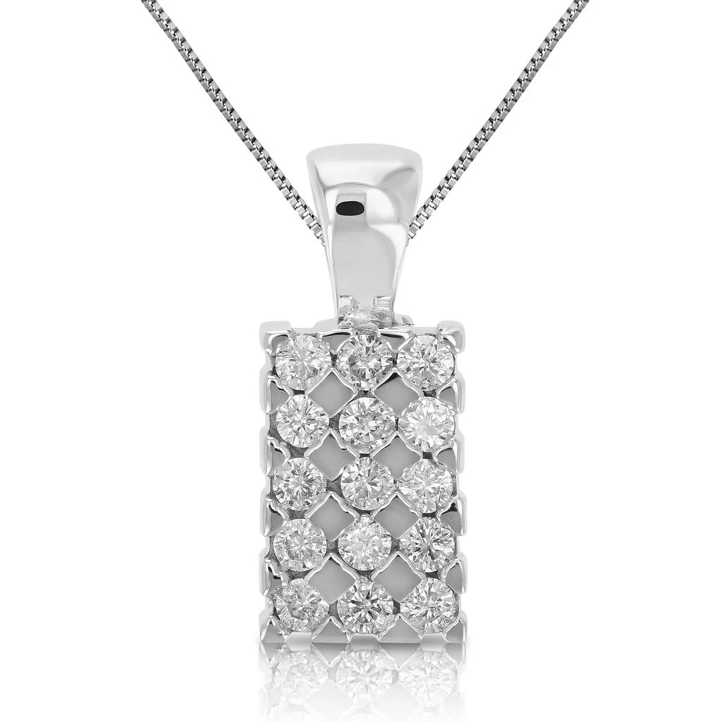 商品Vir Jewels|1/2 cttw Diamond Pendant Necklace 14K White Gold with Chain Emerald Shape,价格¥5240,第1张图片