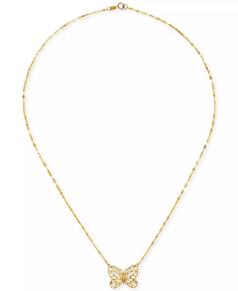 商品Macy's|Butterfly Openwork 18" Pendant Necklace in 10k Gold,价格¥1794,第3张图片详细描述