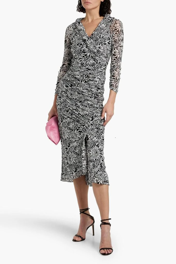 商品Diane von Furstenberg|Ganesa wrap-effect floral-print stretch-mesh midi dress,价格¥1646,第2张图片详细描述