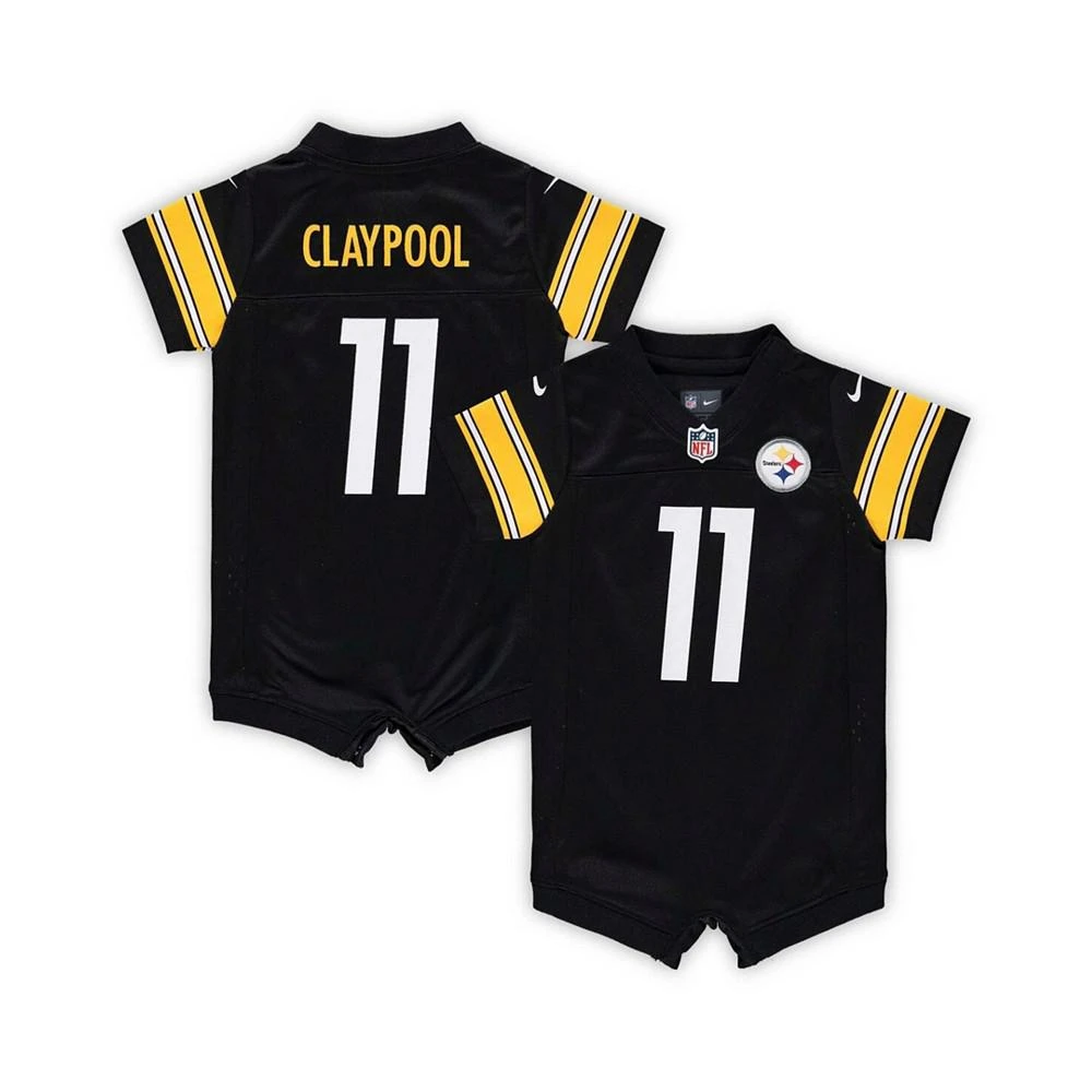 商品NIKE|Infant Chase Claypool Black Pittsburgh Steelers Game Romper Jersey,价格¥376,第2张图片详细描述