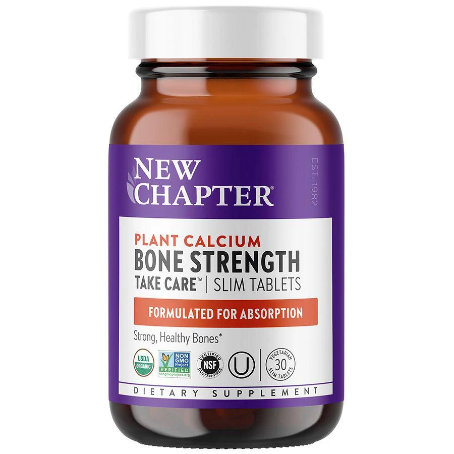 商品New Chapter|Bone Strength Take Care, Organic Plant Calcium Supplement, Slim Tabs,价格¥166,第1张图片