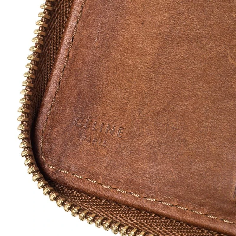 Celine Brown/Grey Canvas and Leather Macadam Compact Wallet 商品