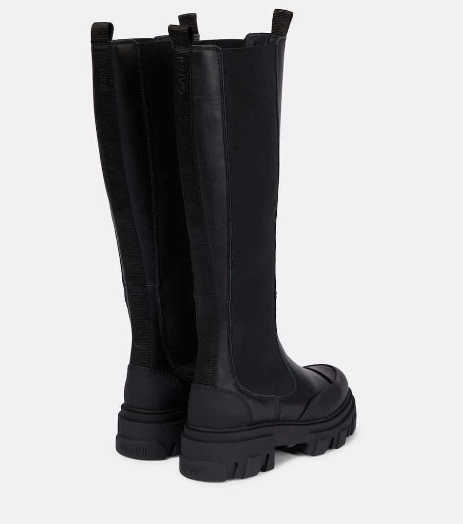 商品Ganni|Leather knee-high boots,价格¥3083,第3张图片详细描述