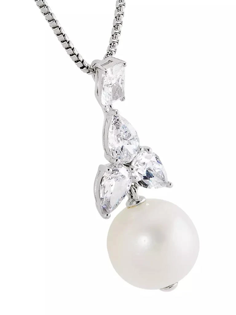商品Adriana Orsini|Versailles Rhodium-Plated, Cubic Zirconia & Cultured Freshwater Pearl Pendant Necklace,价格¥936,第4张图片详细描述