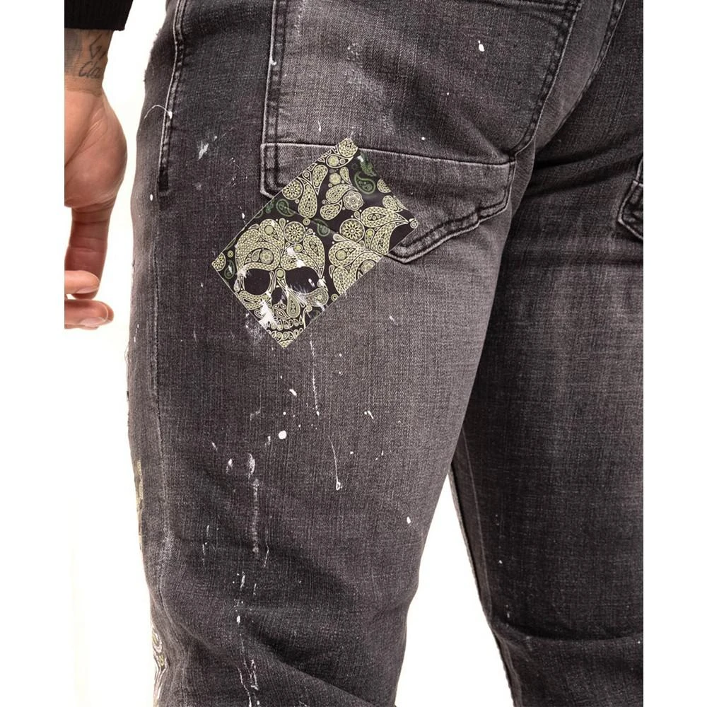 Men's Modern Skull Drip Denim Jeans 商品