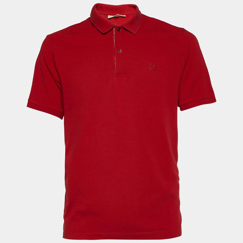 商品[二手商品] Burberry|Burberry Red Cotton Pique Short Sleeve Polo T-Shirt XL ,价格¥1256,第1张图片