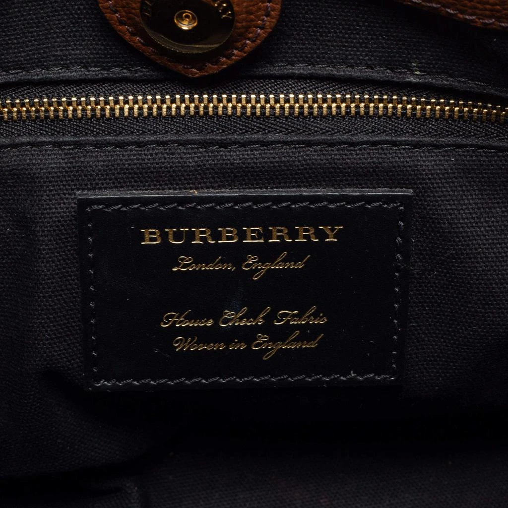 Burberry Brown Leather and House Check Fabric Small Banner Tote 商品