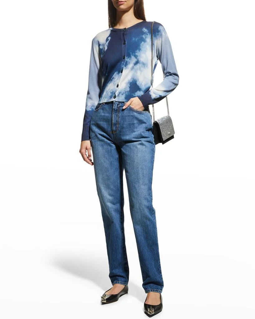 商品Alexander McQueen|Cloud Print Wool-Silk Crop Cardigan,价格¥2613,第3张图片详细描述