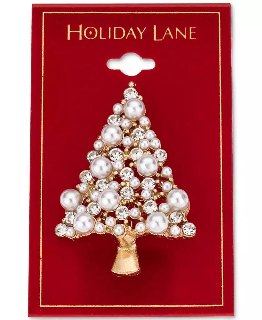 商品Charter Club|Gold-Tone Crystal & Imitation Pearl Tree Pin, Created for Macy's,价格¥76,第2张图片详细描述