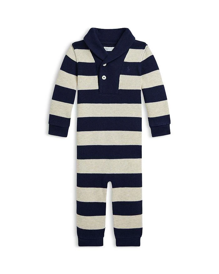 商品Ralph Lauren|Polo Boys' French-Rib Cotton Shawl-Collar Coverall - Baby,价格¥249,第1张图片详细描述