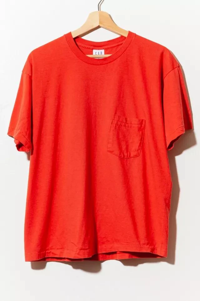 商品Urban Outfitters|Vintage 1990s GAP Distressed Cotton Pocket Tee Single Stitch Made in USA,价格¥735,第1张图片