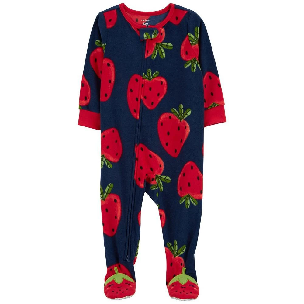 商品Carter's|Baby Girls One Piece Fleece Footie Pajama,价格¥81,第1张图片