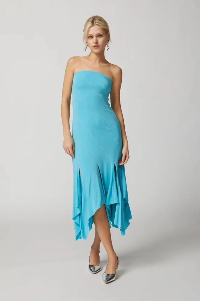 商品Urban Outfitters|UO Tonya Diamante Strapless Midi Dress,价格¥754,第1张图片详细描述