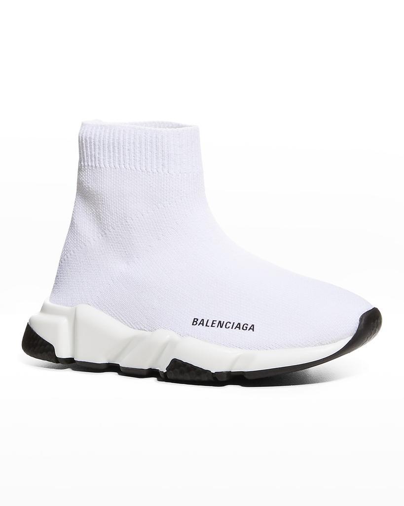 商品Balenciaga|Kid's Two-Tone Knit Sock Trainer Sneakers,价格¥3569,第4张图片详细描述