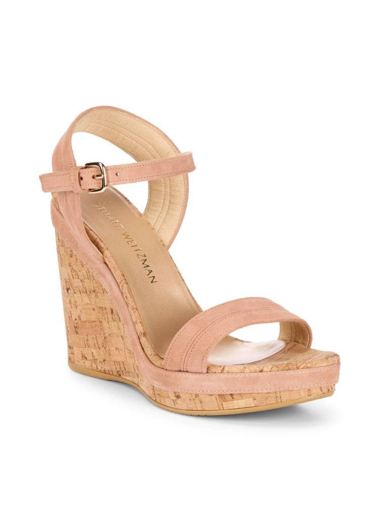 商品Stuart Weitzman|Jezebel Suede Wedge Sandals,价格¥868,第2张图片详细描述