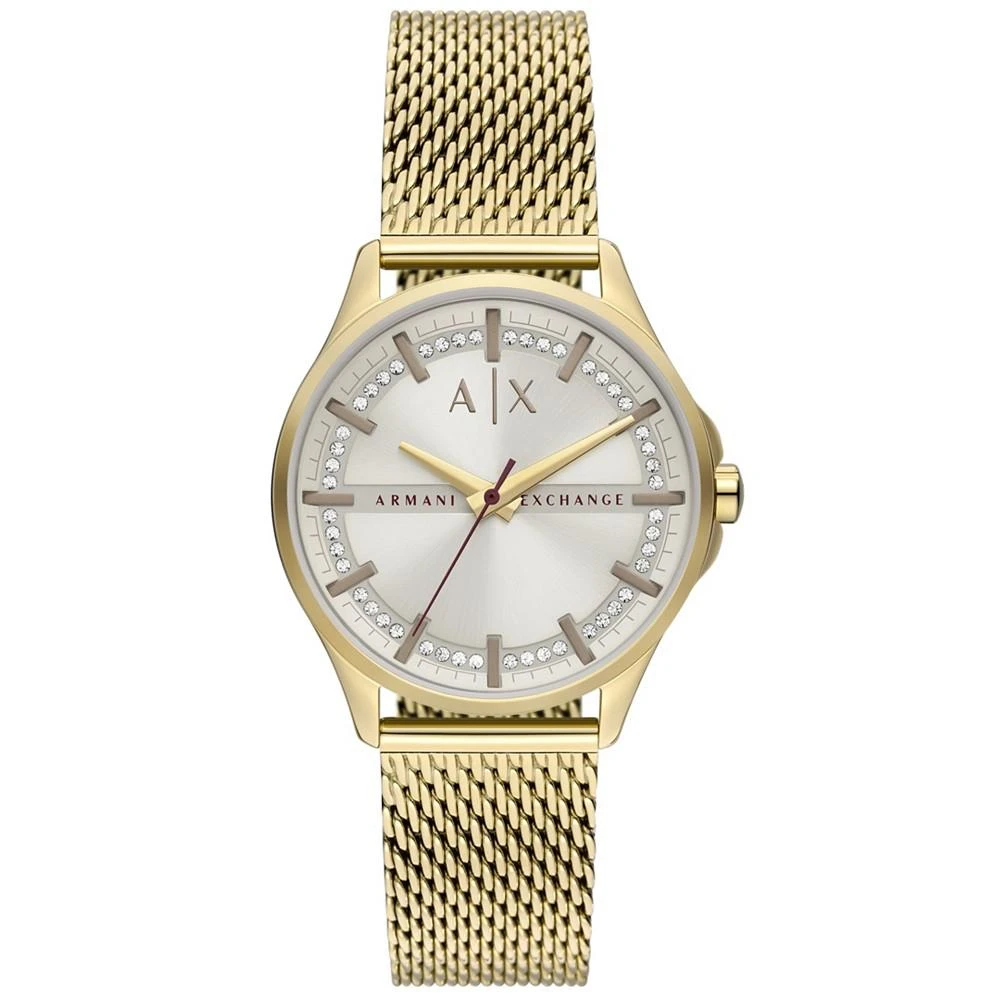 商品Armani Exchange|Women's Lady Hampton Three Hand Gold-Tone Stainless Steel Watch 36mm,价格¥1431,第1张图片