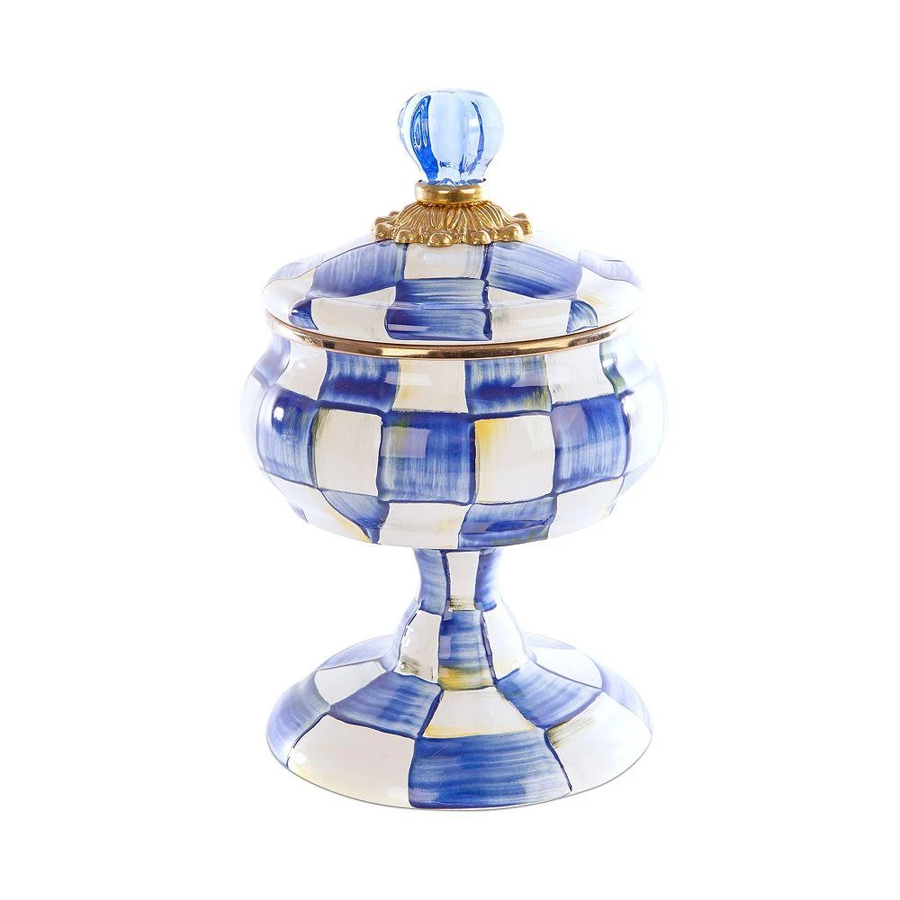 商品MacKenzie-Childs|Royal Check Enamel Curiosity Pot,价格¥970,第1张图片