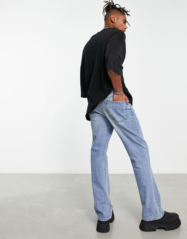 ASOS DESIGN retro bootcut jeans in mid wash blue商品第1张图片规格展示