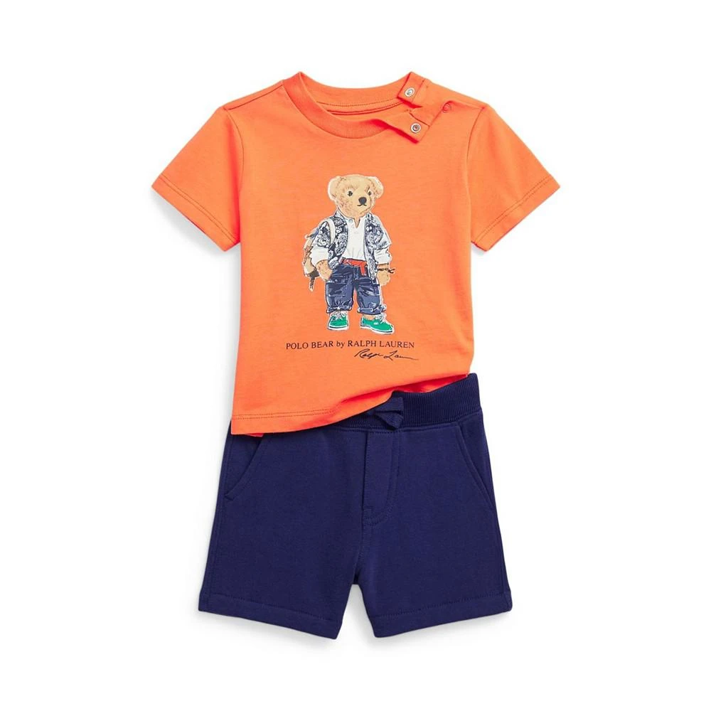 商品Ralph Lauren|Baby Boys Polo Bear T Shirt and Shorts, 2 Piece Set,价格¥338,第1张图片