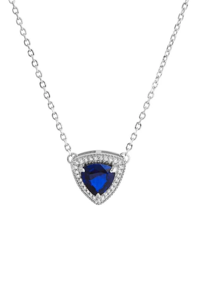 商品Savvy Cie Jewels|Sterling Silver Triangular Cubic Zirconia Pendant Necklace,价格¥338,第3张图片详细描述