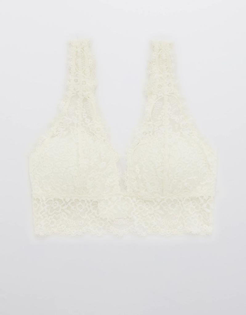 Aerie Eyelash Lace Padded Plunge Bralette商品第4张图片规格展示