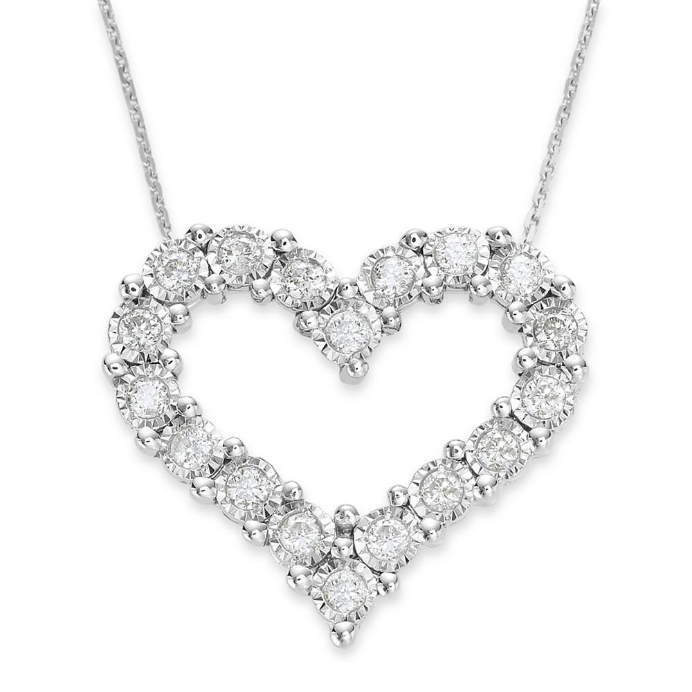 Diamond Heart Pendant in 10k White Gold (1/2 ct. t.w.)商品第1张图片规格展示