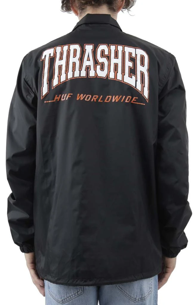 商品HUF|x Thrasher Split Coaches Jacket - Black,价格¥374,第3张图片详细描述