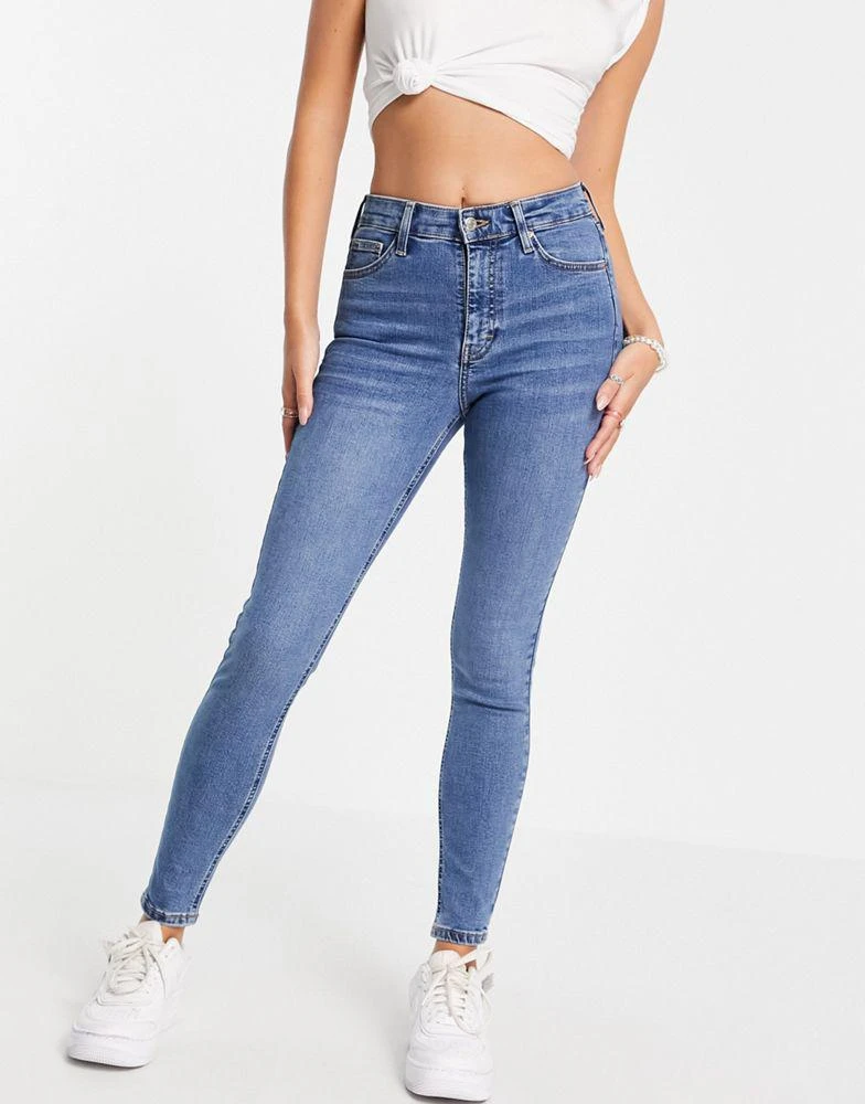 商品Topshop|Topshop jamie jeans in mid blue,价格¥229,第1张图片