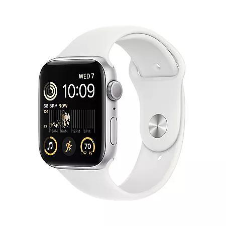 商品Apple|Apple Watch SE (2nd Generation) GPS 44mm Aluminum Case with Sport Band (Choose Color and Band Size),价格¥1989,第1张图片