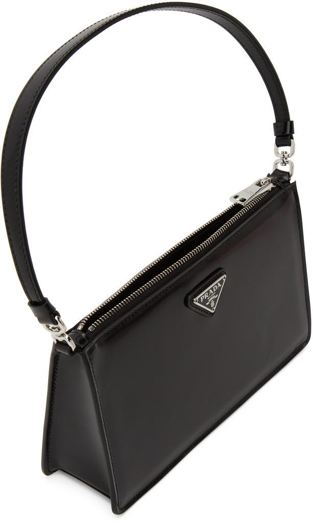 商品Prada|Black Mini Brushed Leather Shoulder Bag,价格¥14408,第7张图片详细描述