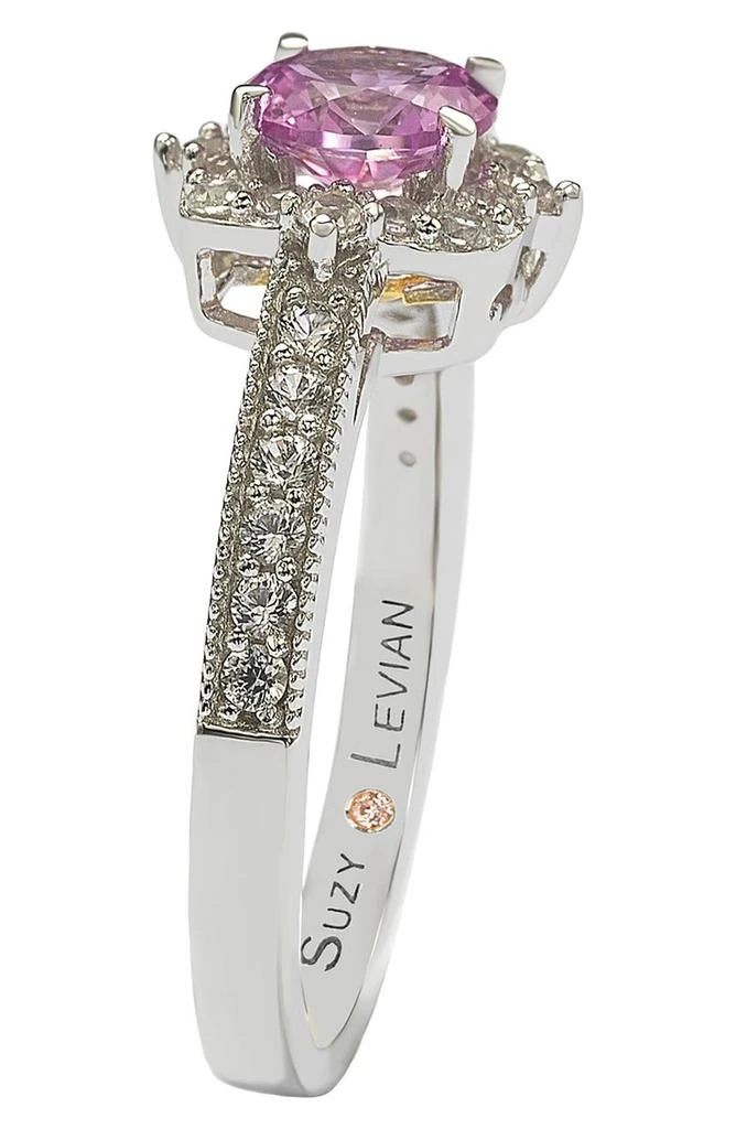 商品Suzy Levian|Pink Sapphire & Diamond Halo Ring,价格¥1864,第3张图片详细描述