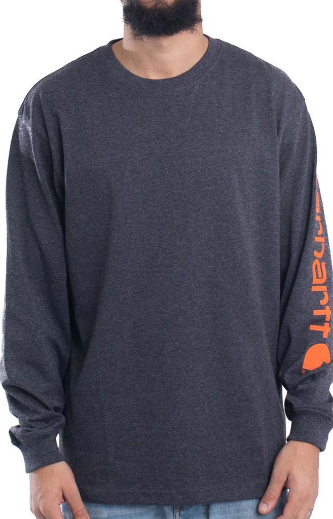 商品Carhartt|(K231) Signature Sleeve Logo L/S Shirt - Carbon Heather,价格¥92,第1张图片