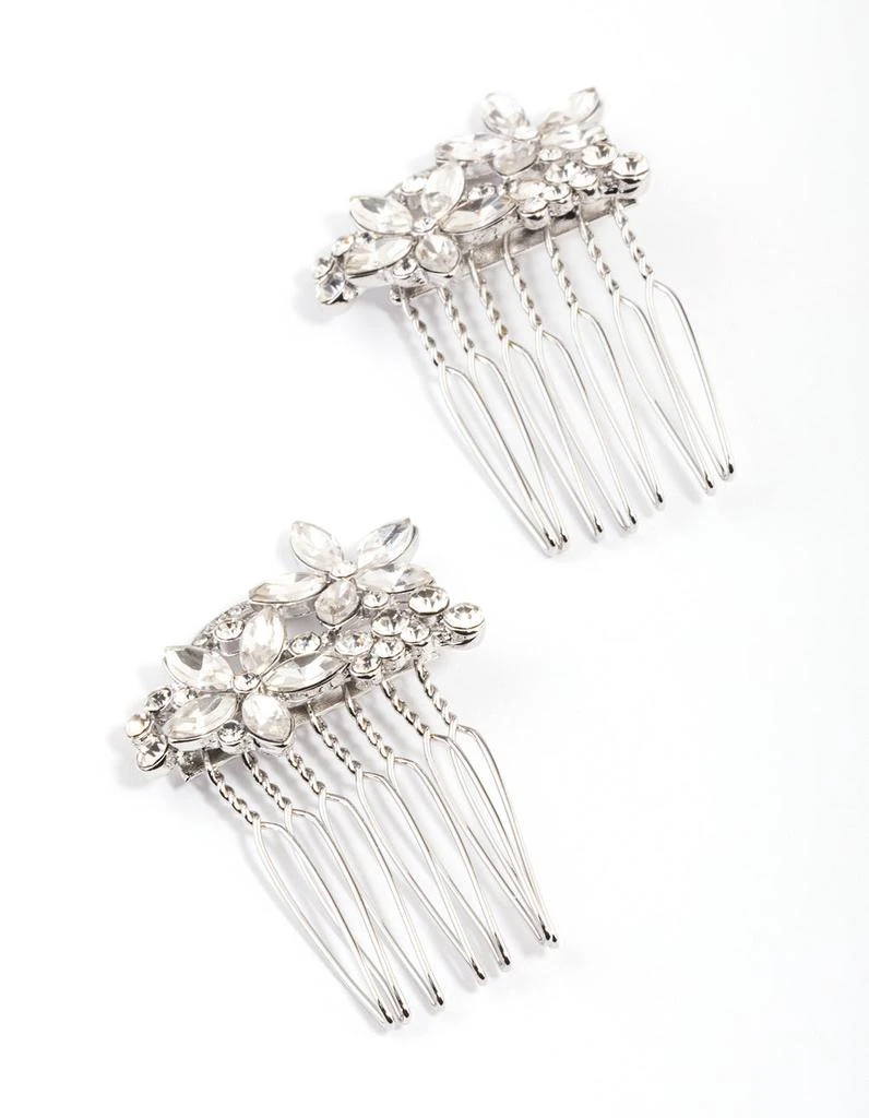 商品Lovisa|Rhodium Crystal Diamante Comb 2-Pack,价格¥35,第2张图片详细描述