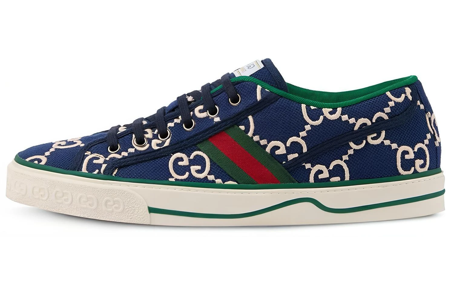 商品[国内直发] Gucci|古驰 Tennis 1977 织物 徽标印花 防滑耐磨透气 低帮 生活休闲鞋 女款 蓝绿色,价格¥3066,第1张图片