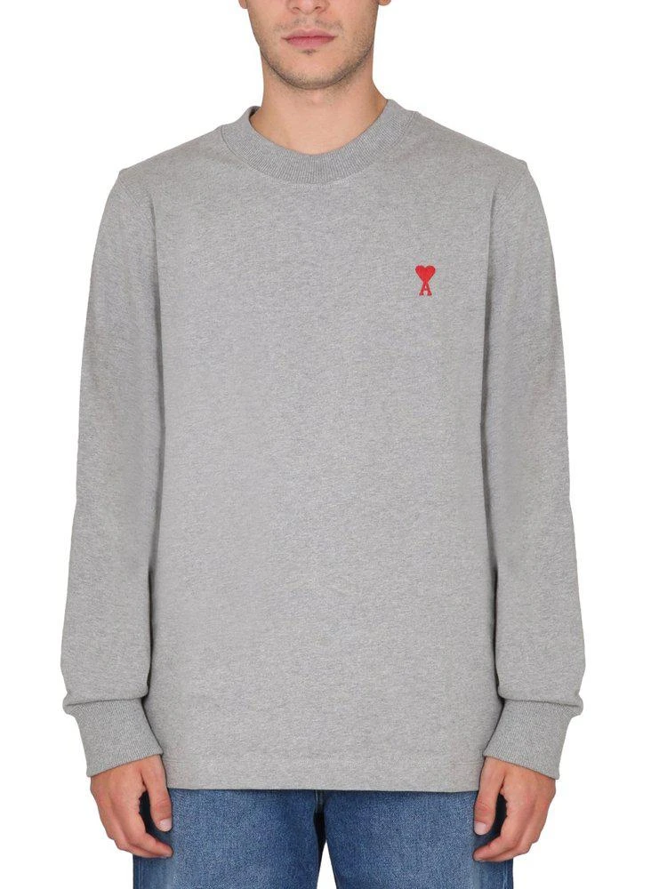 商品AMI|AMI Ami De Coeur Logo Embroidered Crewneck T-Shirt,价格¥1436,第1张图片