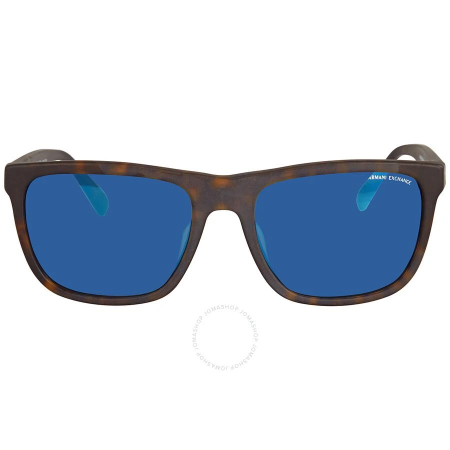 商品Armani Exchange|Blue mirror blue Square Men's Sunglasses AX4080SF 802980 57,价格¥261,第1张图片