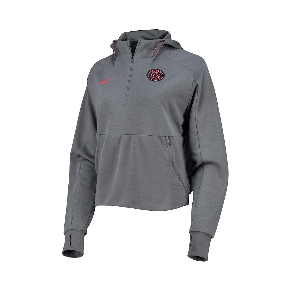 商品NIKE|Women's Gray Paris Saint-Germain Travel Midlayer Raglan Fleece Quarter-Zip Performance Hoodie,价格¥778,第3张图片详细描述