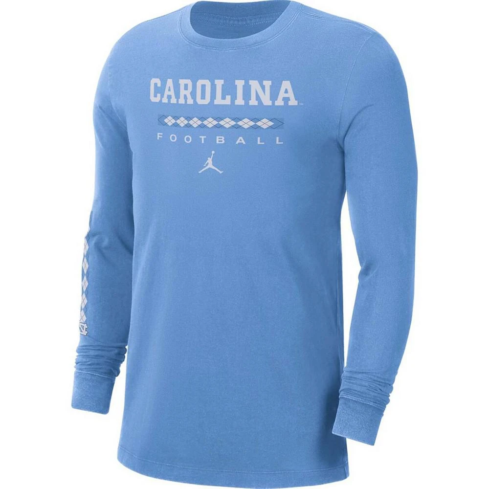 商品Jordan|Men's Light Blue North Carolina Tar Heels Word Long Sleeve T-shirt,价格¥262,第3张图片详细描述