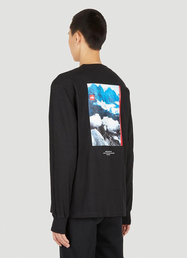 Logo Print Long Sleeve T-Shirt in Black商品第4张图片规格展示