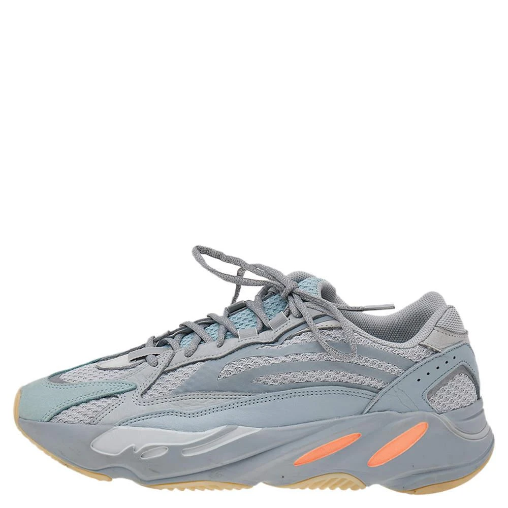 商品[二手商品] YEEZY|Yeezy x Adidas Grey/Blue Mesh and Leather Boost 700 V2 Inertia Sneakers Size 46 2/3,价格¥1392,第2张图片详细描述