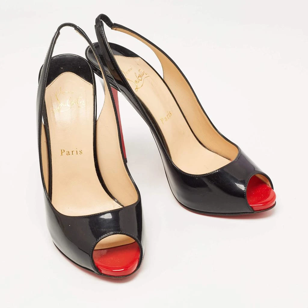 商品[二手商品] Christian Louboutin|Christian Louboutin Black Patent Leather Flo Slingback Pumps Size 39,价格¥2924,第4张图片详细描述