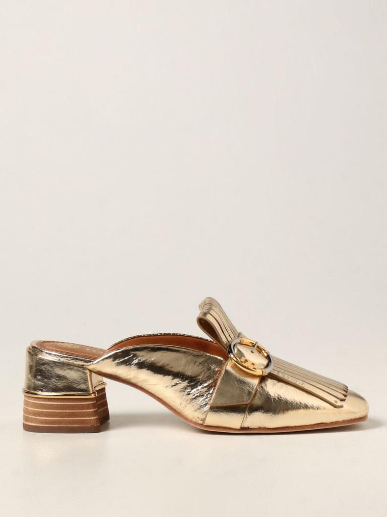 商品Tory Burch|Kiltie Tory Burch mules in laminated leather,价格¥1937,第1张图片