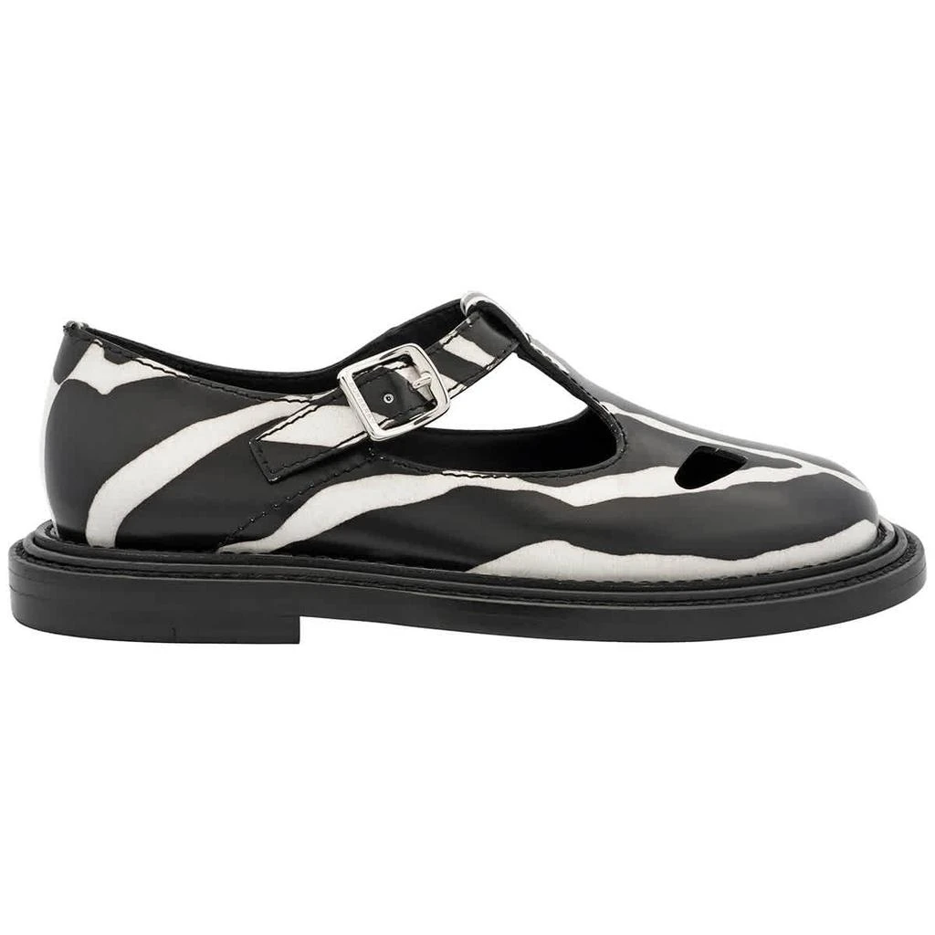 商品Burberry|Ladies Hannie Zebra Leather T-bar Shoes,价格¥897,第1张图片