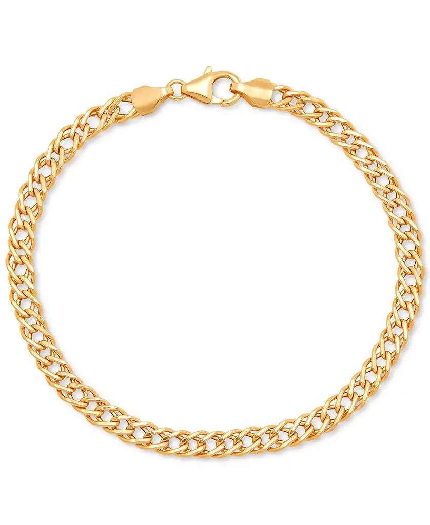 商品Italian Gold|Double Curb Link Chain Bracelet in 10k Gold,价格¥3438,第1张图片