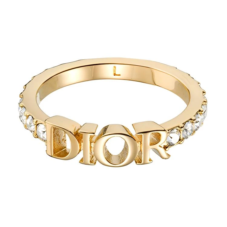 商品[国内直发] Dior|迪奥 ÉVOLUTION 字母装饰镂空 金属 戒指 女款 金色,价格¥3399,第1张图片
