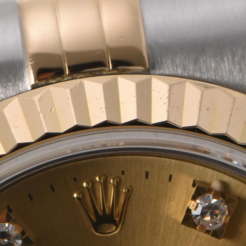 Rolex Champagne Diamonds 18k Yellow Gold And Stainless Steel Datejust 69173G Automatic Women's Wristwatch 26 mm商品第9张图片规格展示