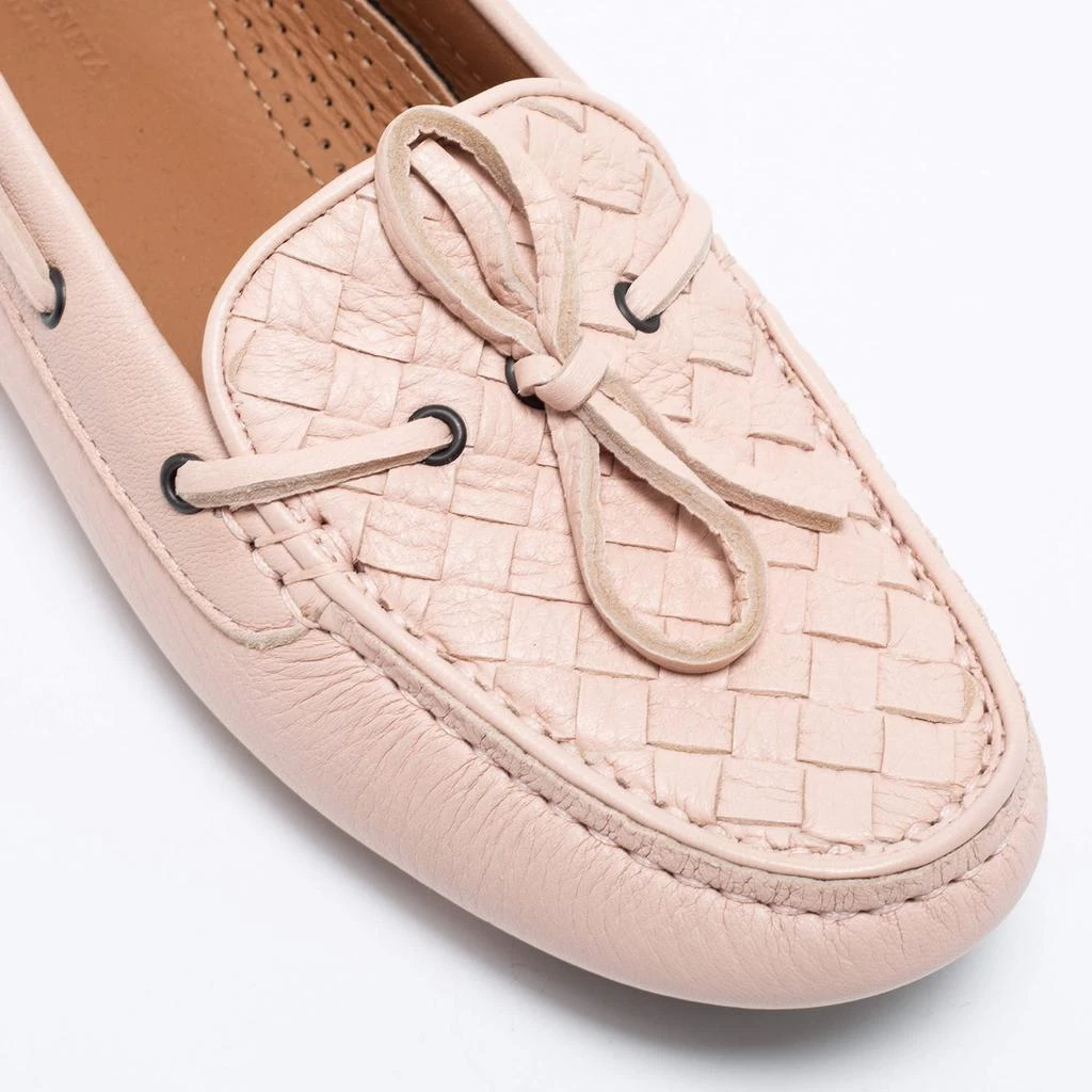 Bottega Veneta Light Pink Intrecciato Leather Bow Slip-On Loafers Size 37.5 商品