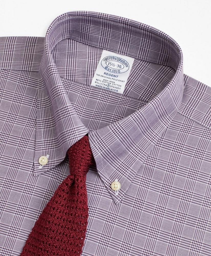商品Brooks Brothers|Regent Regular-Fit Dress Shirt, Non-Iron Royal Oxford Glen Plaid,价格¥373,第4张图片详细描述