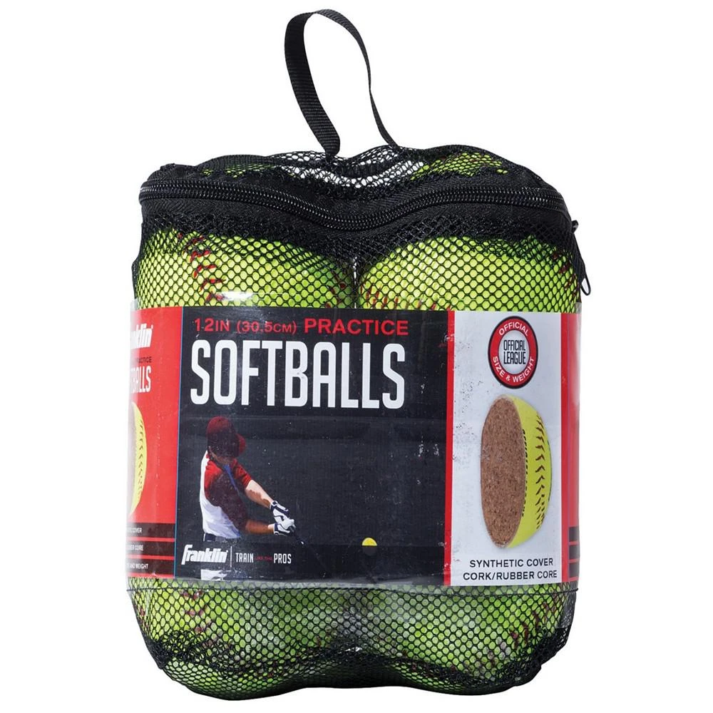 商品Franklin|4 Official League Yellow Softballs,价格¥226,第2张图片详细描述
