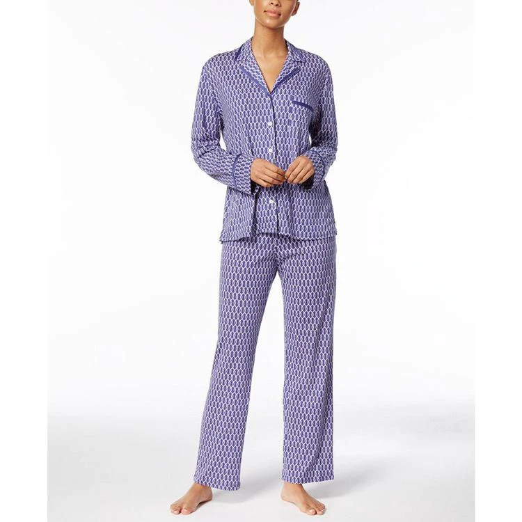 商品Nautica|Printed Satin-Trim Pajama Set,价格¥253,第1张图片
